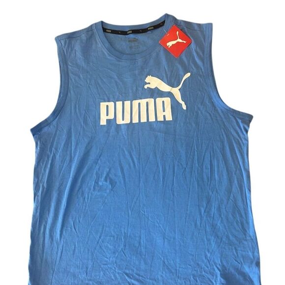 PUMA Men's Blue Graphic Sleeveless Tank Top Size M - Picture 1 of 6